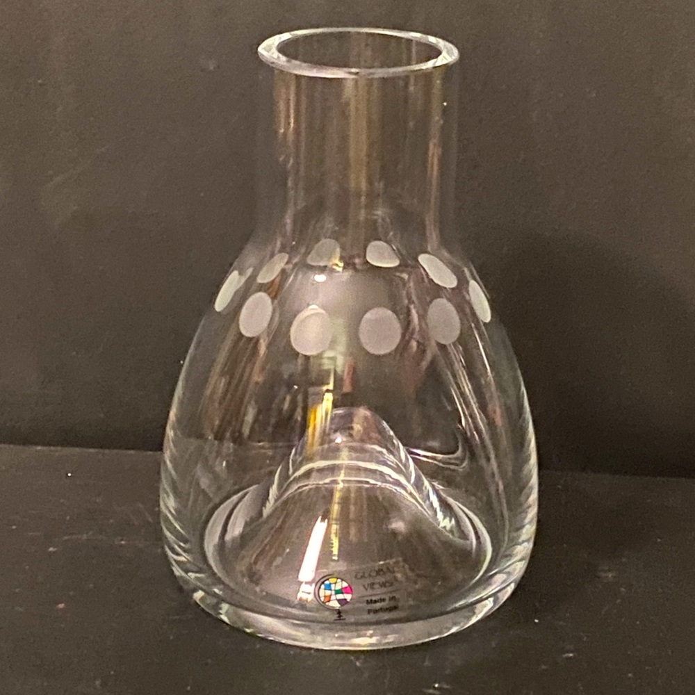 Global Views Portugal Clear Glass Nite Dotted Carafe/Vase 6”